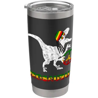 Reggae Dinosaurier Hippie Dino Rasta Reggae Rastafari T-Rex Doppelwandiger Edelstahl-Thermobecher