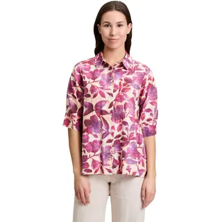 Cartoon Klassische Bluse Leinenbluse mit Kragen pink 34