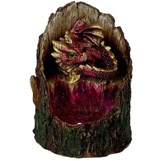 Nemesis Now Arboreal U5287S0 Dekofigur, schlüpfender roter Drache im Baumstamm, Grün, 10,8 cm