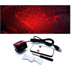 NUZAMAS Red Star Projector Night Light USB Car Roof Lights, Romantic Interior Plug and Party Play with Wireless and Music Control, Auto Vehicle Truck RV Boat Caravans Lights Kit TV Home Decoration