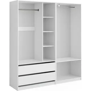 Vicco Kleiderschrank Elmo, 180 x 200 cm 2er Set, Weiß - Weiß