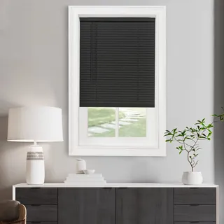 Achim Home Furnishings Lichtfilter Schnurloses Morningstar Mini-Rollo, 2,5 cm, Vinyl, schwarz, 25" W x 64" H