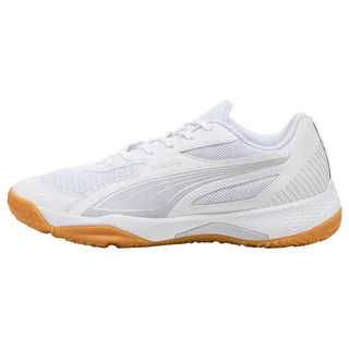 Puma Solarflash Iii W+Indoor Court Shoe, Puma White Lilac Crush Berry, 44.5 EU