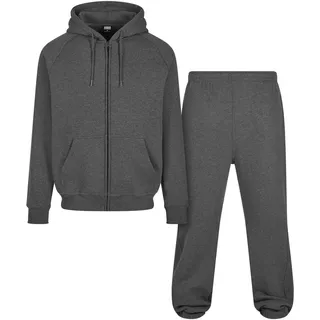 URBAN CLASSICS Herren Jogginganzug Blanc Suit, lässiges Kapuzensweatshirt mit Jogginghose, charcoal,