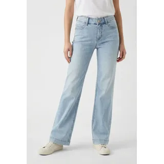 MAC Weite Jeans MAC "DREAM WIDE", Damen, Gr. 36, Länge 32, light azure blau, Denim/Jeans, Obermaterial: 75% Baumwolle, 12% Modal, 9% Polyester, 4% Elasthan, figurumspielend knöchellang, Jeans Weite Jeans, mit weitem Bein-Stretch
