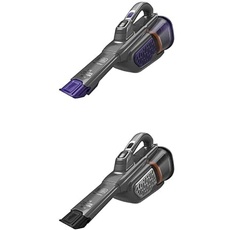 Black+Decker Bundle of 36W/18V Akku-Handstaubsauger, integrierte ausziehbare Fugendüse, inkl. Tierhaarbürste, Titanium/Silber/Violett 36 Wh / 18 V Akku-Handstaubsauger Dustbuster