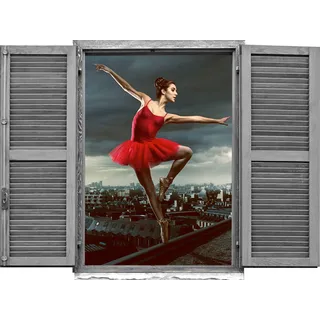 Queence "Tänzerin", Wandsticker, Wandbild, selbstklebend, 3D, Fenster,
