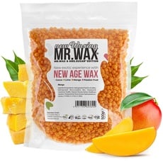 Mr. Wax New Age Waxing Mango Wachsperlen für Haarentfernung, Wachs Warmwachs Perlen, schmerzfreie Enthaarung im Gesicht für Augenbrauen, Oberlippe, Intimbereich, Achseln