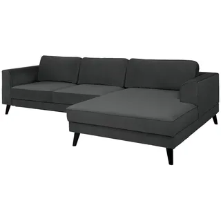 Trendmanufaktur Ecksofa , Anthrazit , Textil , Wenge , Ottomane rechts, L-Form , 277x167 cm , Made in Eu , Typenauswahl, Stoffauswahl, seitenverkehrt erhältlich, Hocker erhältlich, Rücken echt, Armteil links, Armteil rechts , Wohnzimmer, Sofas & Couches, Wohnlandschaften, Ecksofas