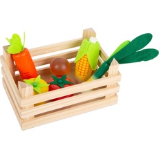 small foot 11754 Kaufladen-Gemüse mit Kiste, Zubehör aus Holz für die Kinderküche, Rollenspielzeug für Kinder ab 3 Fantasy Toys, Multicolor, S