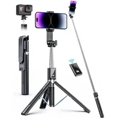 ANXRE Selfie Stick Handy Stativ Mit FernauslöSer [VerstäRkter Ständer],360° Drehbarer Tragbar 125cm Stativ Handyhalterung Tisch für Smartphone,Selfie Stick Stativ Kompatibel mit iphone Samsung Android