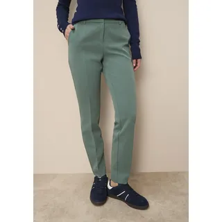 Anzughose TAMARIS "mit schlanker Passform mit elastischem Bund", Damen, Gr. 34, N-Gr, grün (salbei), Web, Obermaterial: 93% Polyester, 7% Elasthan, unifarben, Basic schmal knöchellang, Hosen Anzughose, in Trendfarben - mit passendem Blazer