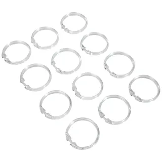 Wenko Duschvorhang-Befestigung 12er Set große Vorhangringe klar aus Kunststoff zur einfachen Anbringung und Aufhängung des Vorhangs an der Stange geeignet für Dicke Stangen ø 6 cm transparent