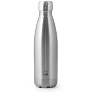 H&h Thermoflasche Edelstahl 18/10, Lt 0,50 Grau Kunststoff Silikon