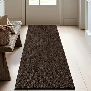 DOMUSTEX Waschbar Teppich Läufer 60 x 150 cm, Eingangsteppich, Schmutzfangmatte Innen, rutschfeste Fussmatte für Küche, Schlafzimmer, Flur