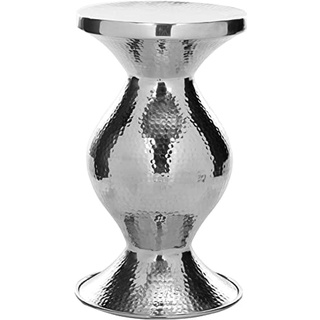 SAFAVIEH Decorative Stool Metal Stool, in Silver, 30 X 30 X 55