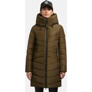 khujo Steppmantel "Pluz-YM", Damen, Gr. S (36), grün, Material: 100% Polyester, tailliert ca. Mitte Oberschenkel, hoch geschlossener Ausschnitt, eng Bündchen, Mäntel Steppmantel, Warmer gesteppter Damen Wintermantel mit Kapuze