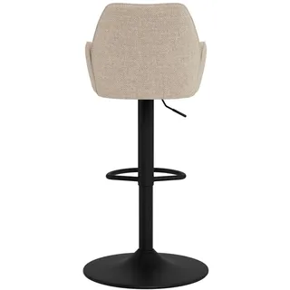 Barhocker ACTONA GROUP "Glenda, Hocker, Barstuhl", beige, B:52,5cm H:114cm T:52cm, 100% Polyester, Hocker, Barhocker, Stoffpolster, Armlehnen, Gaslift, Drehfunktion, FSCTM