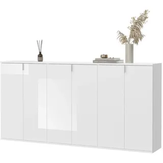inn.furn Sideboard 183 x 99 x 34 cm hochglanz / weiß