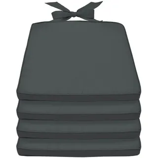 Beautissu Sitzkissen 45 x 40 x 5 cm grau 4-tlg.