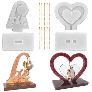 FineGood Bilderrahmen 3D Weiß 2er Set
