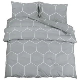 vidaXL Bettwäsche-Set Grau 220x240 cm Baumwolle - Grau