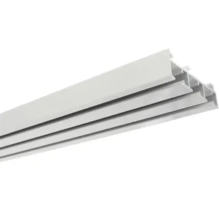 GARDINIA Flächenvorhangschiene 3-läufig, Vorhangschiene für Wand- oder Deckenmontage, Für Schiebegardine/Schiebevorhang, Serie Atlanta, Aluminium, 160 cm,