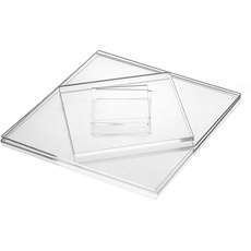 Acrylglas-Zuschnitt Quadratisch – 300x300 mm, 3 mm stark, transparente Acrylglas-Platte, beidseitig foliert, geprüfter UV-Schutz, glasklar, bruchfest & vielseitig anwendbar