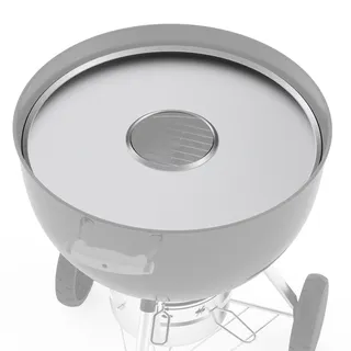 Onlyfire Feuerplatte, Grillplatte Edelstahl, Ø 54,6 cm Grillring, Feuerring mit Ölauffangrillen, BBQ-Disc für Weber 57cm Holzkohle Kugelgrill, Räucherofen, Runde Grills, BBQ-Platte, Silber