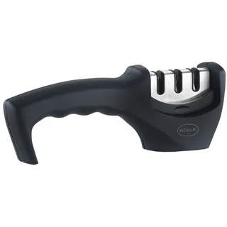 Rösle Messerschärfer, 3 Stufen, Schleifkopf wechselbar, stabiler Stand, ergonomischer Griff