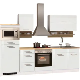 KOCHSTATION Küchenzeile »KS-Mailand« mit Elektrogeräten, Breite 270 cm, weiß