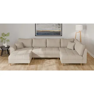 Home Affaire Eckcouch Polyester U-Form 3-Sitzer Beige