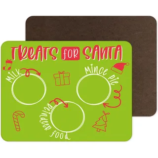 Lustige Neuheit Weihnachten Tischsets | Tischset Essen Tisch Mat Geschirr | Grüne Leckereien für den Weihnachtsmann | Lustiges Witz-Tischzubehör | PM1