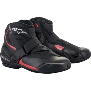 Alpinestars SM-1 R V2, Motorradschuhe, schwarz-rot, Größe 48