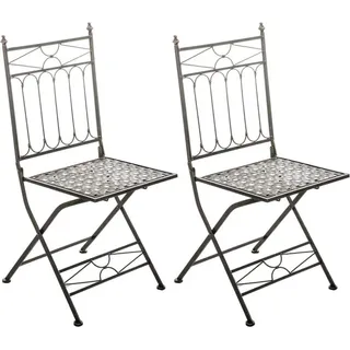 2er-Set nostalgische Klappstühle - Vintage-Stil - handgefertigte Ornamente