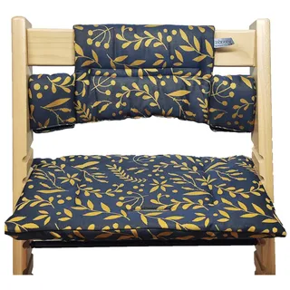 Shabany® Hochstuhl Sitzkissen 100% Bio Baumwolle | Classic Kissen Sitzbezug | Hochstuhlauflage | 2-teilig passend für Stokke Tripp Trapp Kinderhochstuhl |maschinenwaschbar | einfache Befestigung