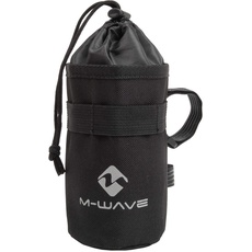 M-Wave Unisex – Erwachsene Amsterdam Bottle ISO Flaschenhaltertasche, Lenkertasche, isoliert, werkzeuglose Montage, mit Reflexlogo und Kordelzugverschluss, schwarz