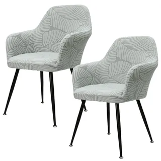 Betylifoy Stuhlhussen 2er Set Stuhlhussen mit Armlehne Stretch Stuhlbezug Abnehmbare Waschbar Stuhl Bezug Stuhlbezüge für Esszimmer Restaurant Bürostuhl (2, Hellgrau, Universal)