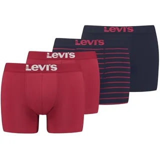 Levi's® Boxershorts »Boxershort MEN SOLID BASIC BOXER & VINTAGE STRIPE 4P 4er Pack«, rot