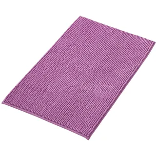 Decomira Badematte rutschfest | Als Badteppich Set kombinierbar | Badezimmer-Teppich Bad-Vorleger waschbar aus Chenille | Duschvorleger für Dusche, Badewannen, WC Deko | Lila - 40x60 cm