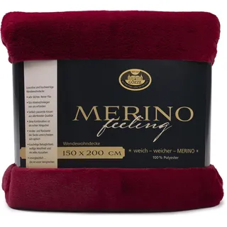 Gözze Merino Kuscheldecke 150 x 200 cm Kaminrot