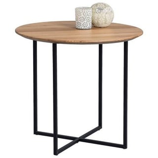 Livetastic Beistelltisch , Schwarz, Wildeiche , Holz, Metall , Wildeiche , massiv , rund , eckig , 45x46x45 cm , einfacher Aufbau , Wohnzimmer, Wohnzimmertische, Beistelltische, Beistelltische Metall