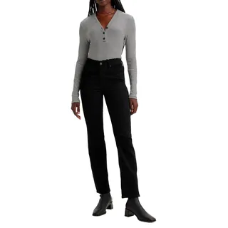 Levi's 314 Shaping Straight Jeans Black and Black, 28W / 34L