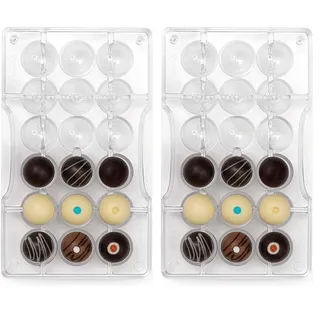 DECORA 0050152 SCHOKOLADENFORM HALBKUGEL MIT LOCH 18 CAV Ø 25 X 12,5 H MM (Packung mit 2)