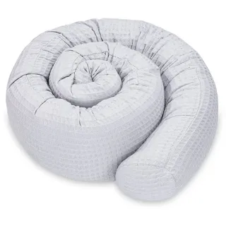 Totsy Baby Seitenschläferkissen Bettschlange Body Pillow 150 cm Baumwolle Waffel- Kopfkissen lang Bettrolle Schlafkissen Nackenrolle Kissen Grau