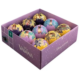Christmas Inspirations Weihnachtskugeln 9er Set Moana 75 mm - Offiziell lizenziert Disney Christbaumkugeln aus Polyschaum - Bunte Dekokugeln für Weihnachtsbaum & Festliche Geschenkidee - Serie Vaiana