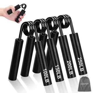 COVVY Griffkraft Trainer Set,100/150/200/250LBS Handgriff Trainer,rutschfester Metall unterarmtrainer Hand Grip Strength,Fingerverstärker, fingertrainer für Muskelaufbau Training