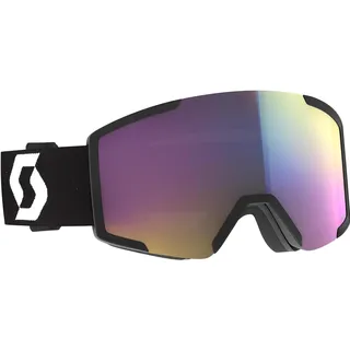 Scott Shield Skibrille - Mineral Black / White - Enhancer Teal Chrome/CAT2