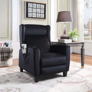 Atlantic Home Collection Ohrensessel Timon 77 x 104 x 90 cm Schwarz mit Relaxfunktion