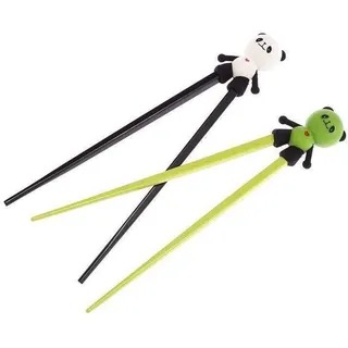 lachineuse - Chinesische Essstäbchen Panda für Kinder – 2 Paar Essstäbchen zum Lernen – Chopsticks aus Holz – Tiere – Sushi, Ramen, Nudeln & Reis – Geschenk für asiatische japanische Küche